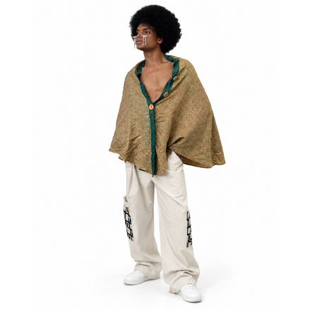Trancoso Unisex Cape – Embroidered Indian Chiffon