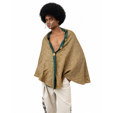 Trancoso Unisex Cape – Embroidered Indian Chiffon