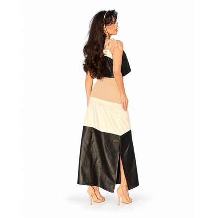 Realms — Noir Colorblock Skirt & Blouse Set